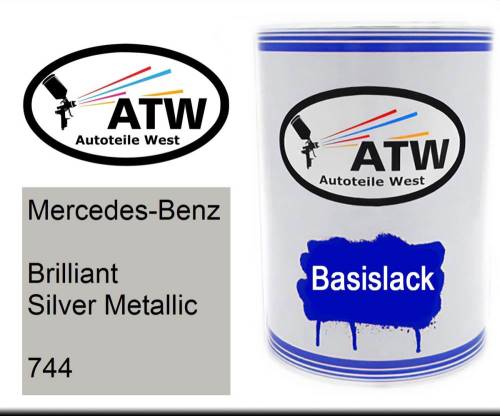 Mercedes-Benz, Brilliant Silver Metallic, 744: 500ml Lackdose, von ATW Autoteile West.